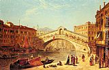 Famous Venice Paintings - A View of the Rialto Bridge, Venice